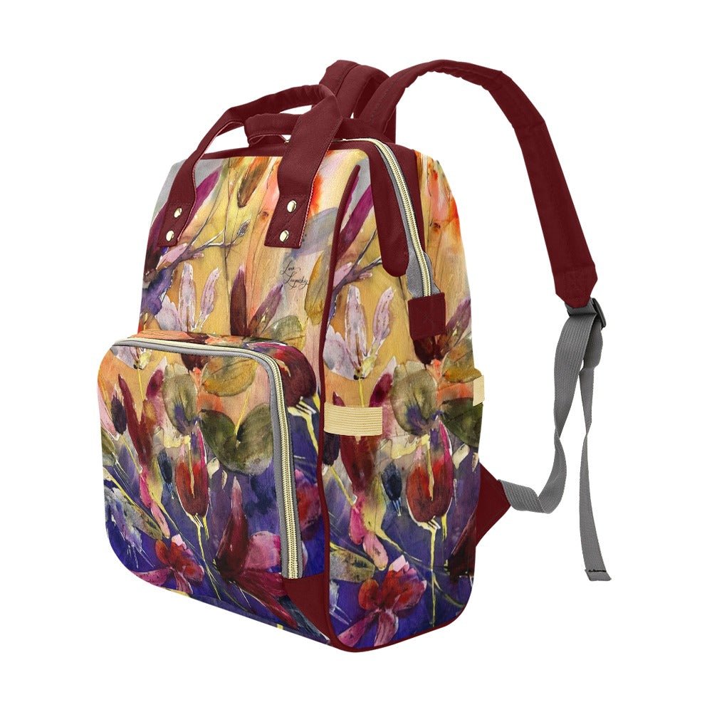 Winter Cyclamen Multi - Function Backpack/Diaper Bag - Lana Art Sweden