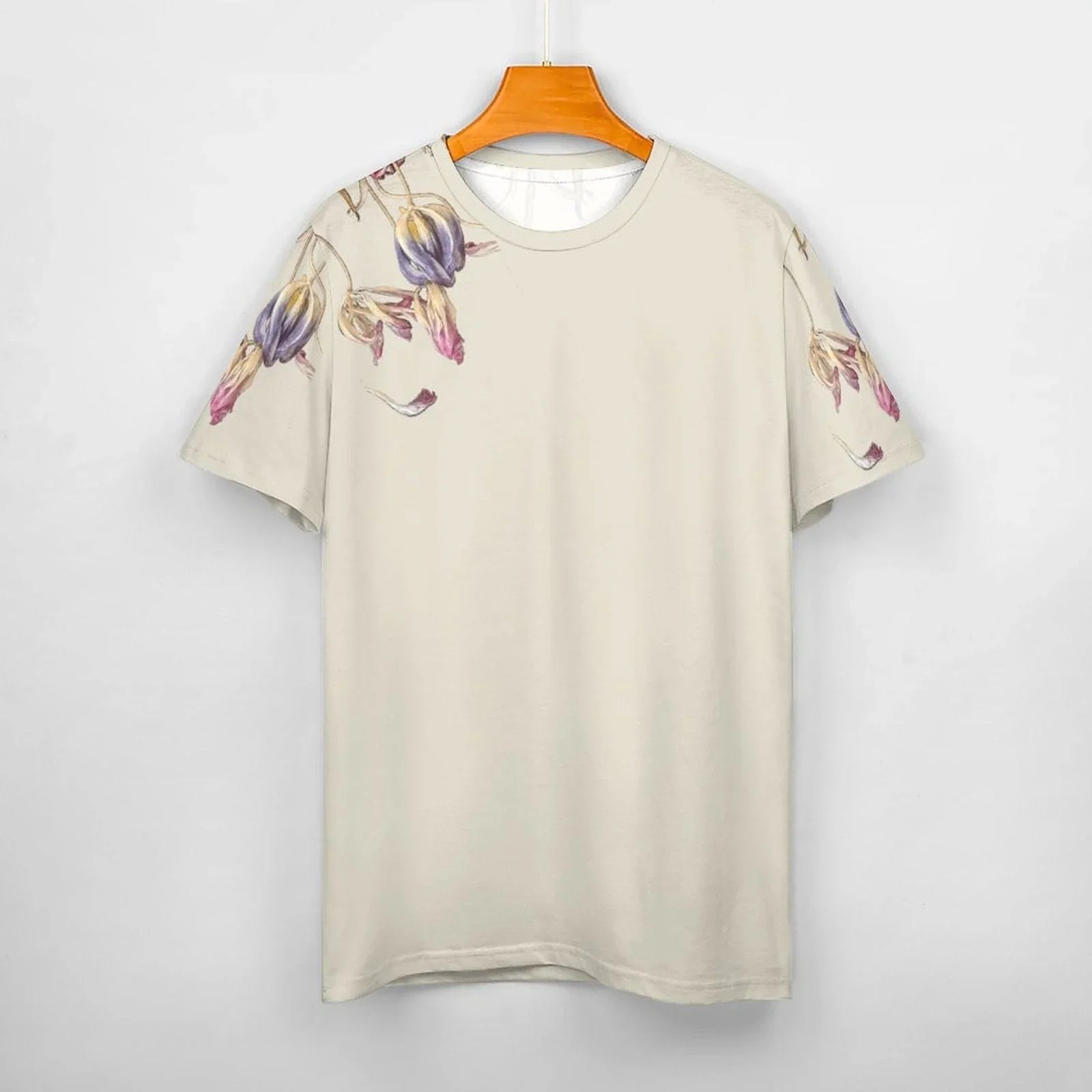 Women's Cotton T-shirt Tulips Jelly Mint - Lana Art Sweden