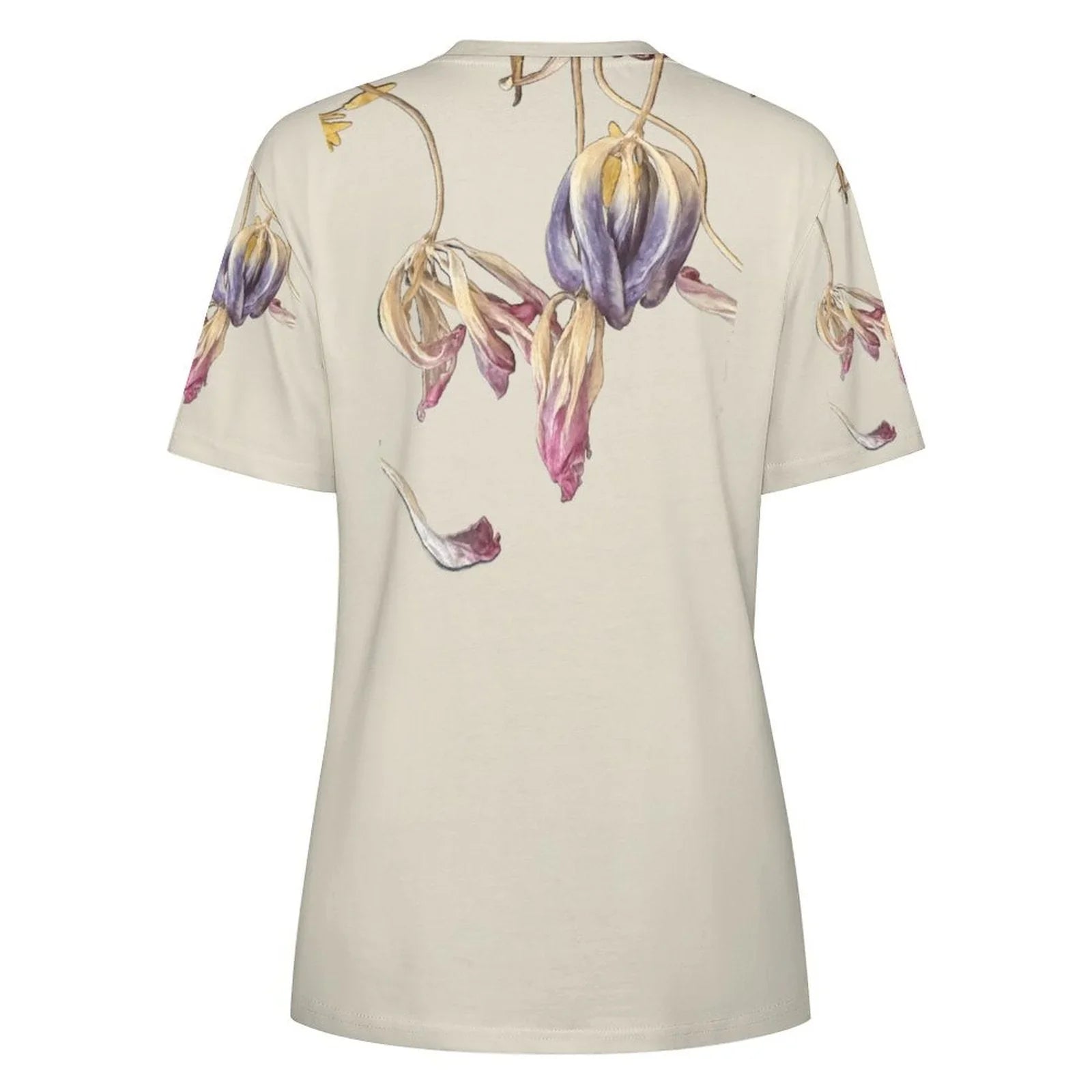 Women's Cotton T-shirt Tulips Jelly Mint - Lana Art Sweden