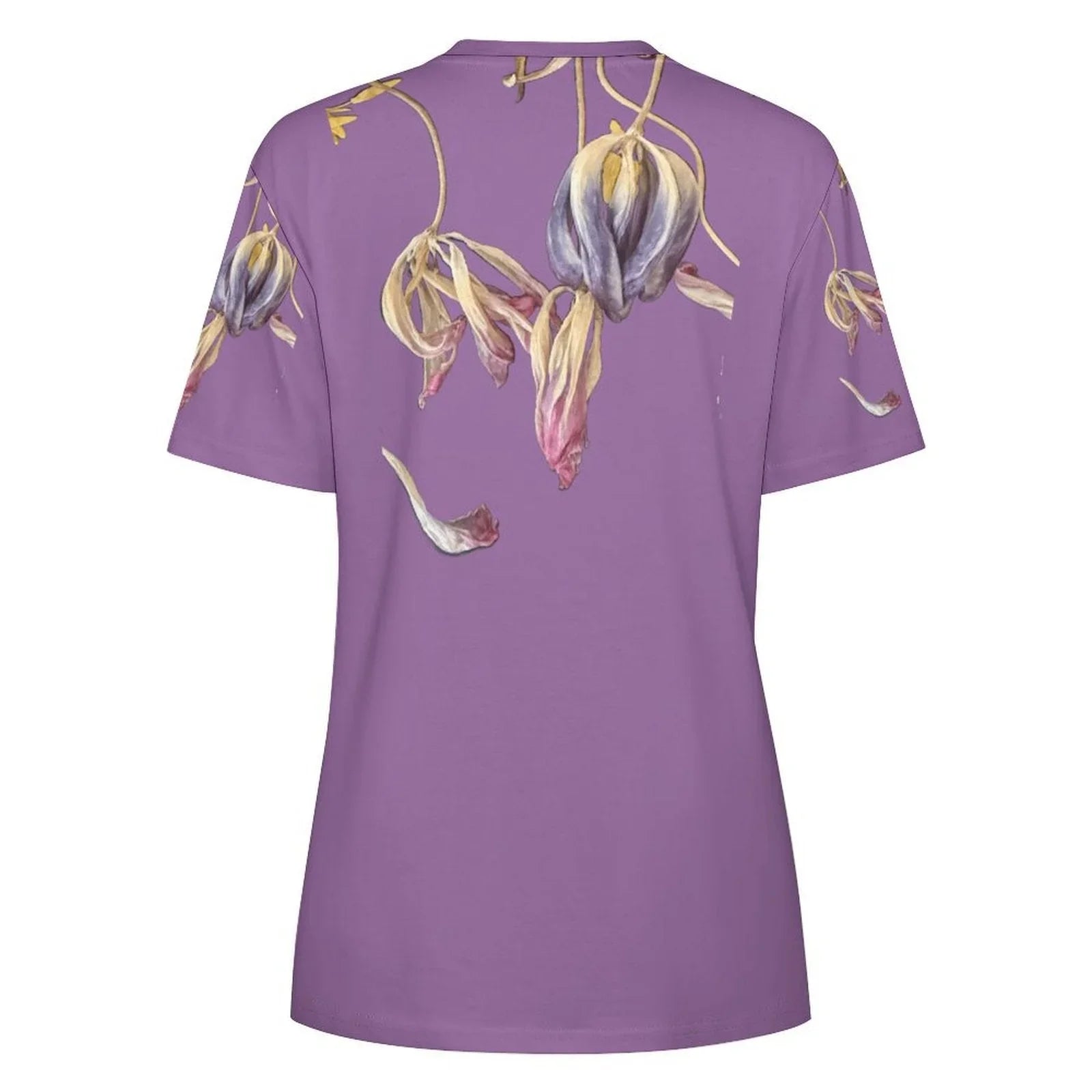 Women's Cotton T-shirt Tulips Phlax Pink - Lana Art Sweden