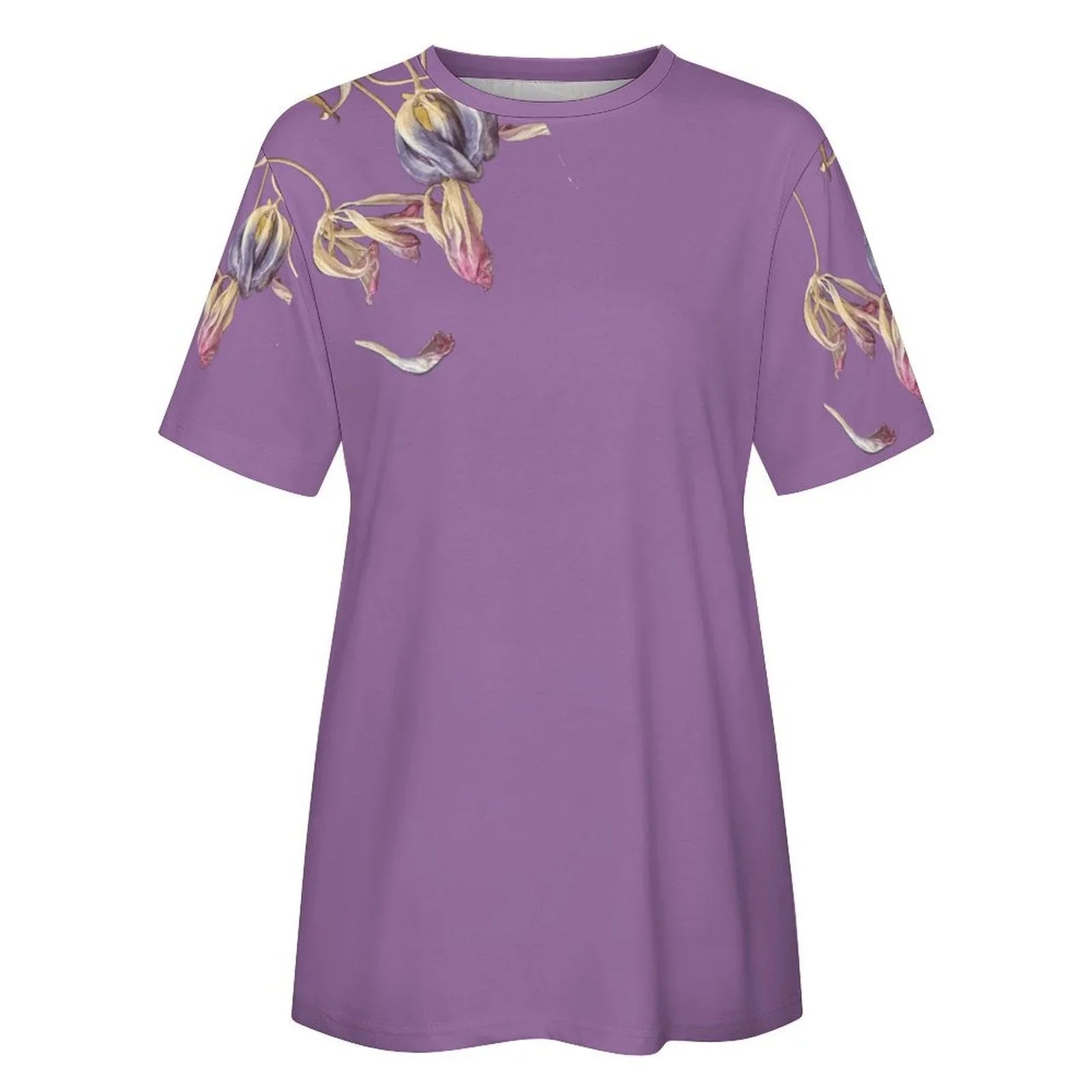 Women's Cotton T-shirt Tulips Phlax Pink - Lana Art Sweden