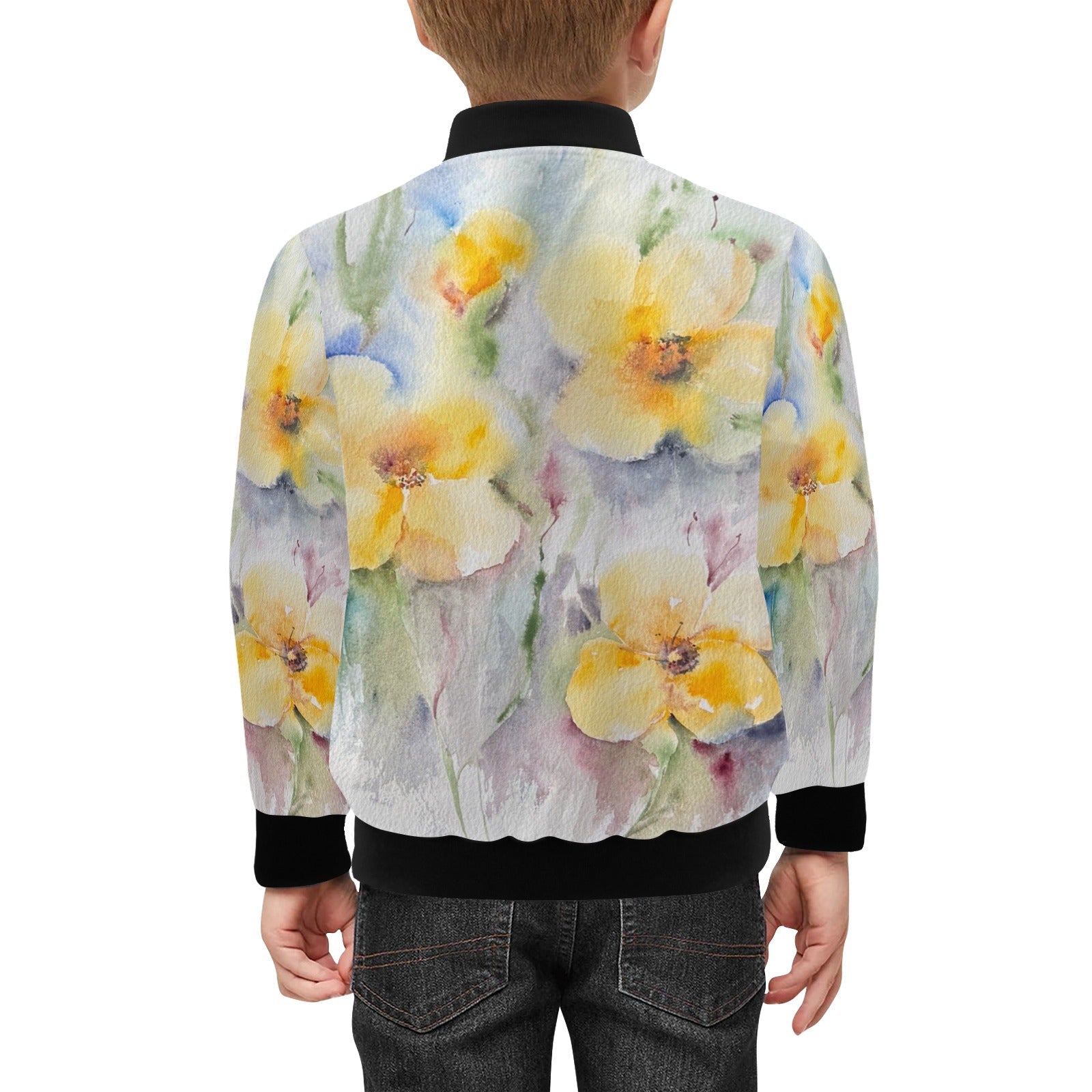 Yellow Tenderness Kids' Bomber Jacket with Pockets - Lana Art Sweden