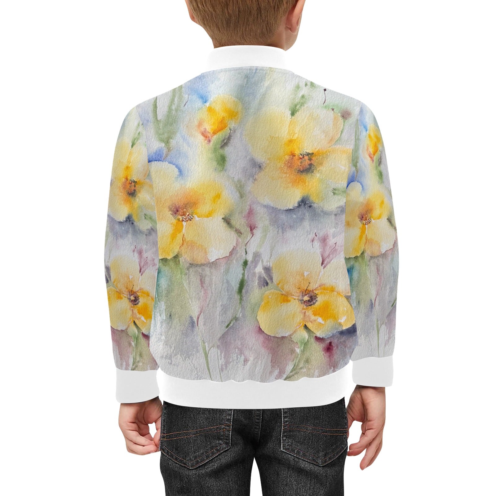 Yellow Tenderness W Kids' Bomber Jacket with Pockets - Lana Art Sweden