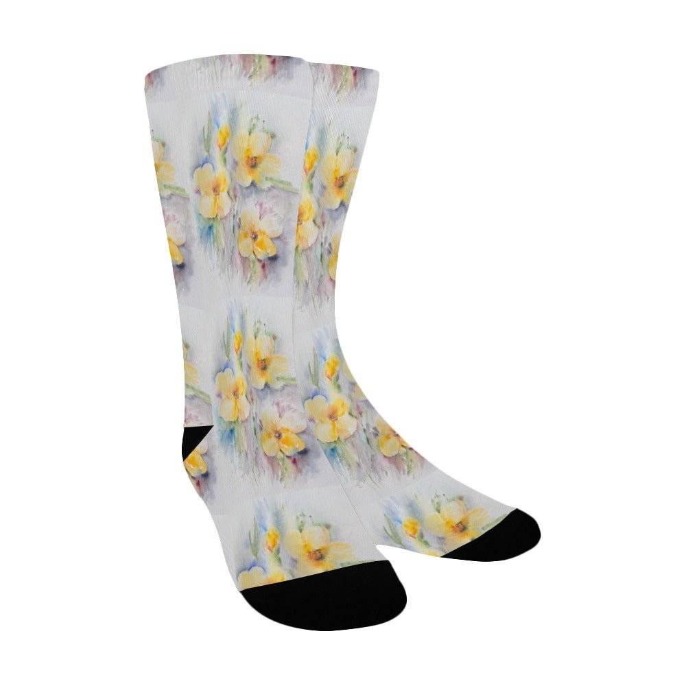 Yellow Tenderness Women's Custom Socks - Lana Art Sweden