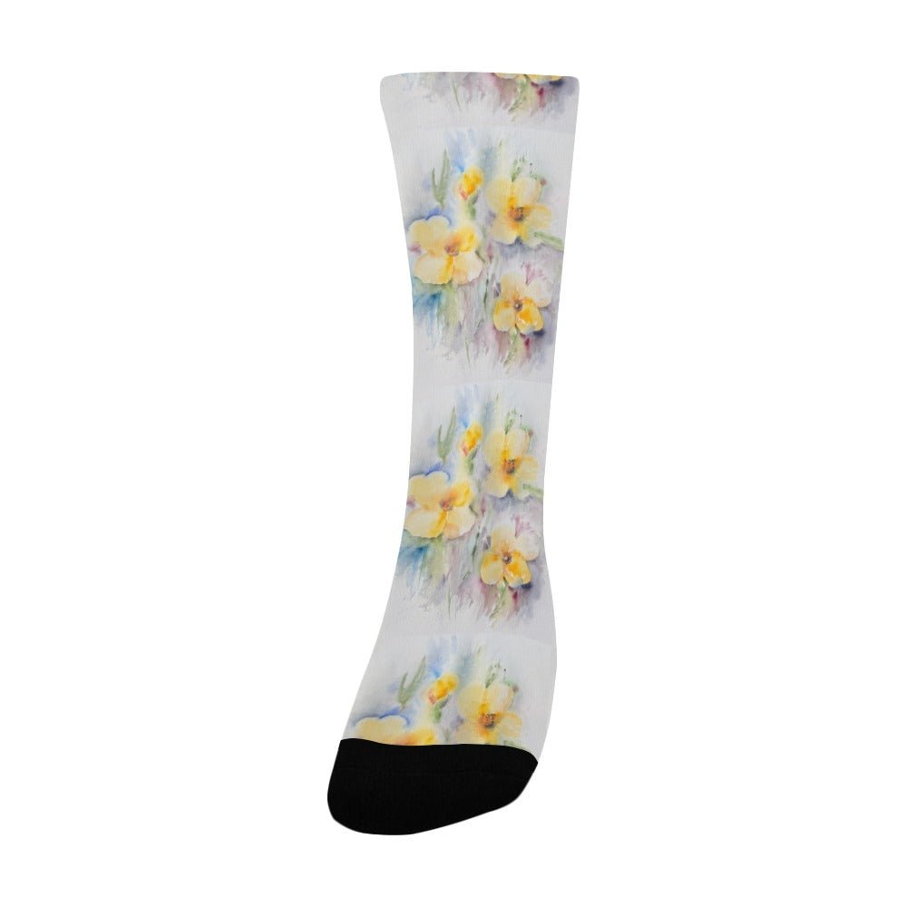 Yellow Tenderness Women's Custom Socks - Lana Art Sweden
