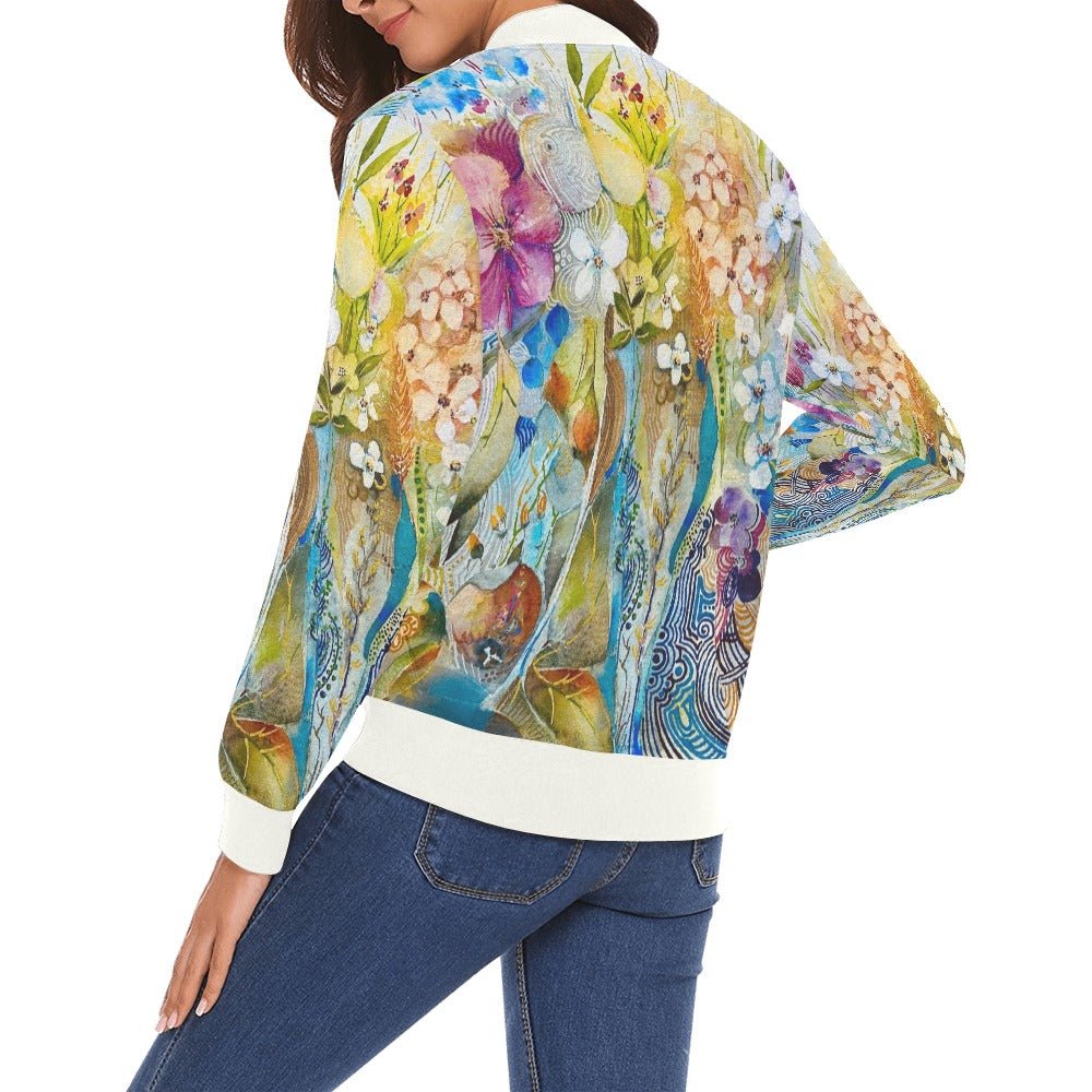 You Gave Me Flowers Bomber Jacket for Women - Lana Art Sweden