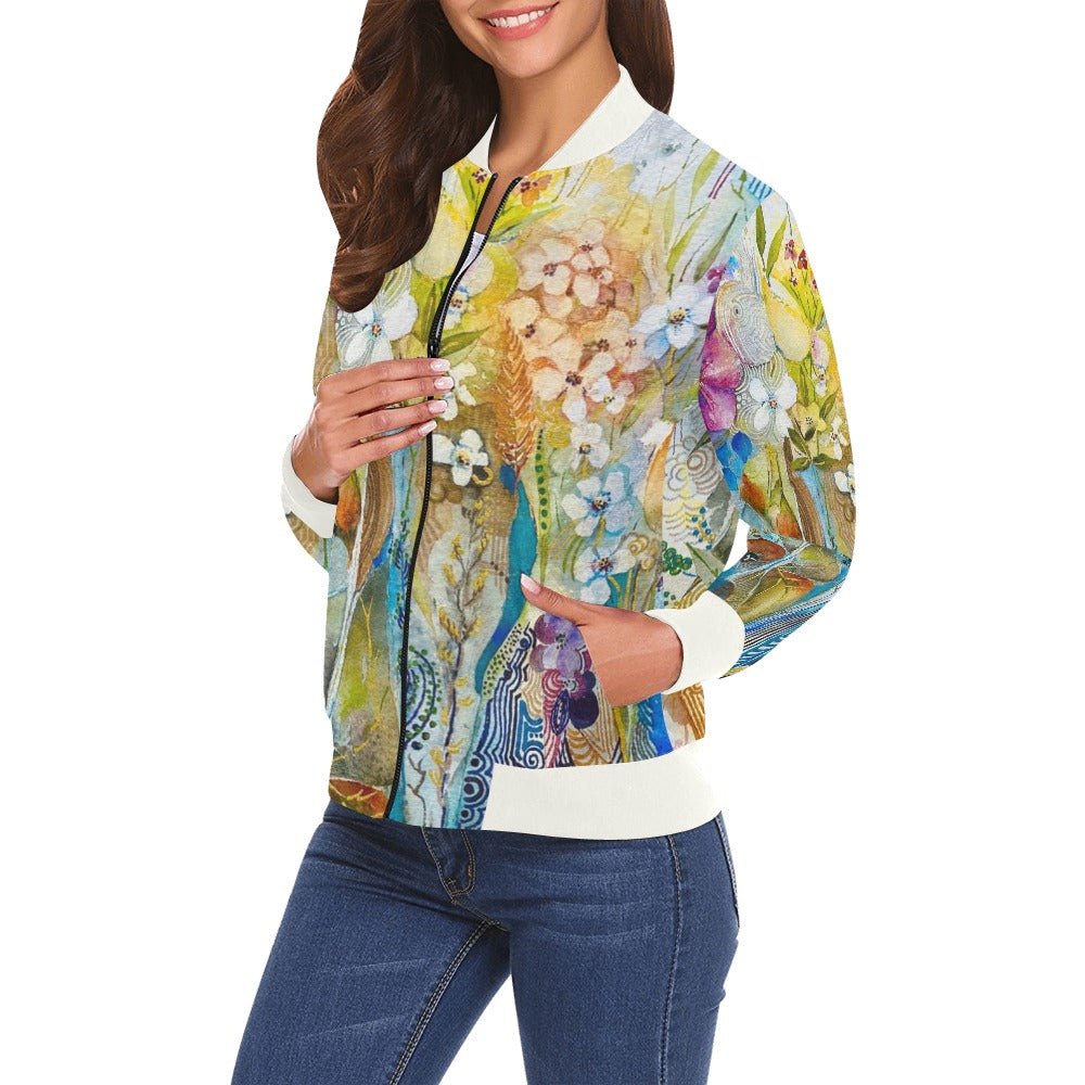 You Gave Me Flowers Bomber Jacket for Women - Lana Art Sweden