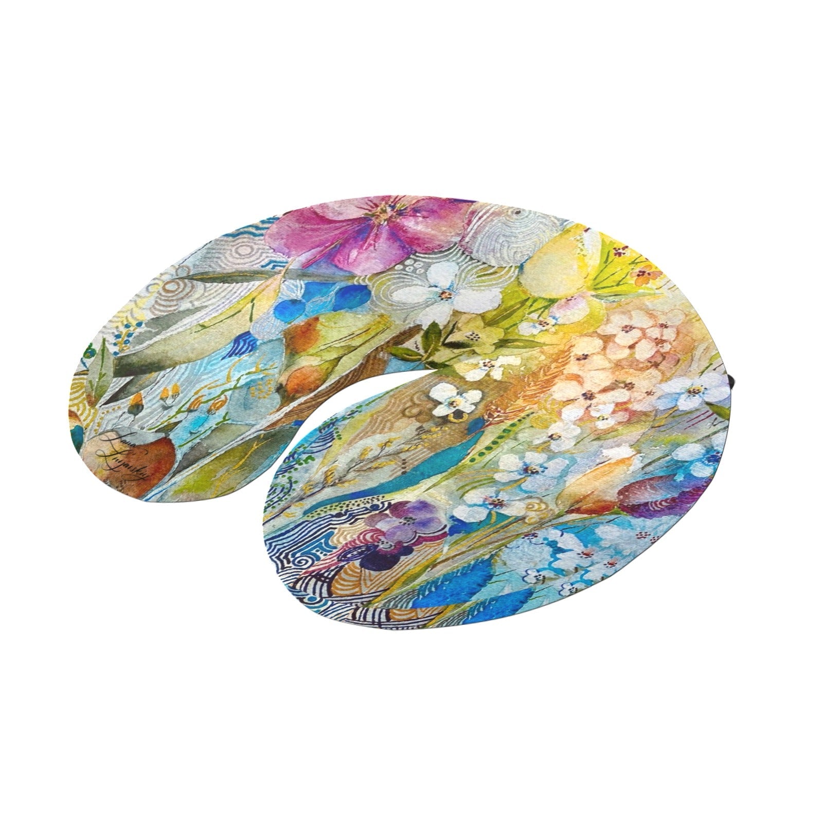 You Gave Me Flowers U - Shape Travel Pillow - Lana Art Sweden