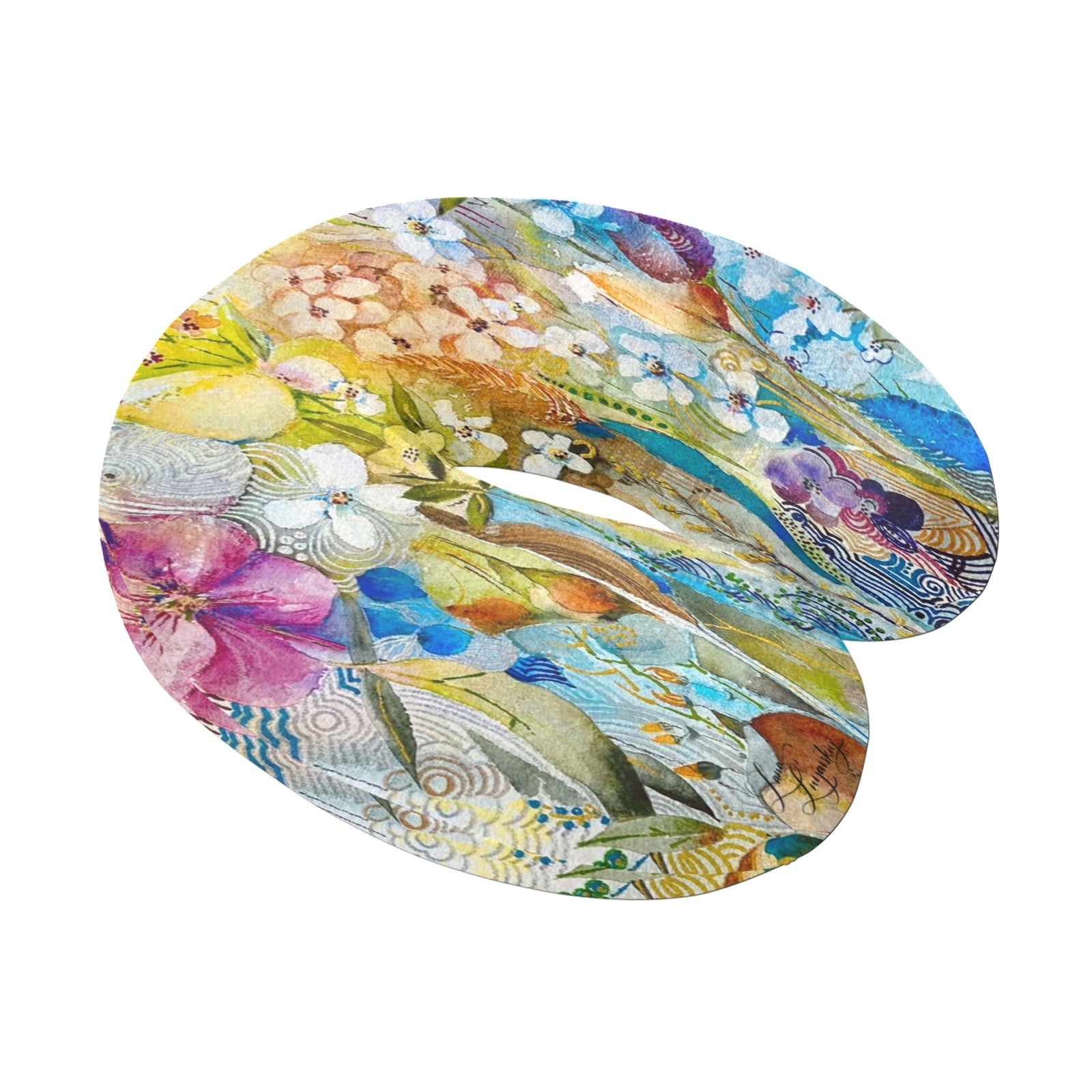 You Gave Me Flowers U - Shape Travel Pillow - Lana Art Sweden