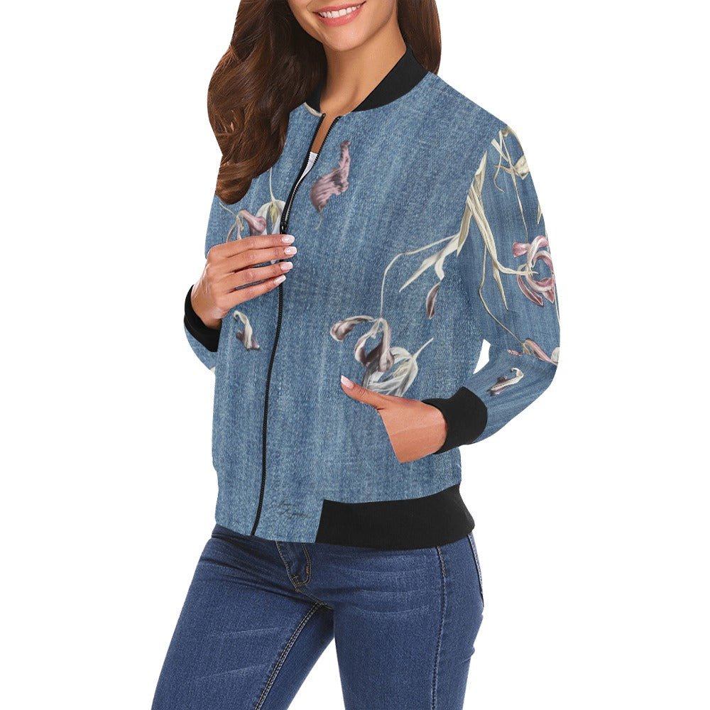 Your Denim Tupils Bomber Jacket for Women - Lana Art Sweden